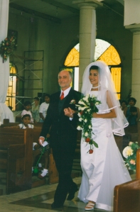 My Dad walking me down the aisle in 1998.